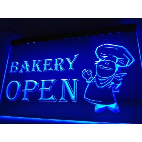 LB175- OPEN Bakery Bread Display LED Neon Light Sign home decor crafts