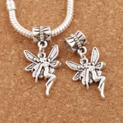Flying Angel Fairy Charm Beads 30.5x14.6mm 21pcs Zinc Alloy Fit European Bracelets Jewelry DIY B195