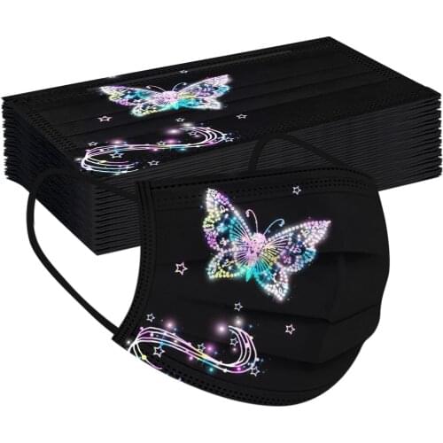 10/50pc Luxury Face Mask For Women Disposable Butterfly Mask Protection 3ply Filter Masks New Design Earloop Bandage Facemask