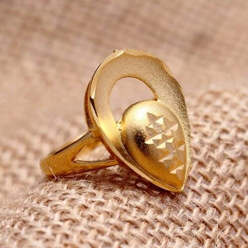 24K Gold Fashion Water drop jewellery drop Rings Gift for women men RING party wedding bridal Rings jewelry Christmas