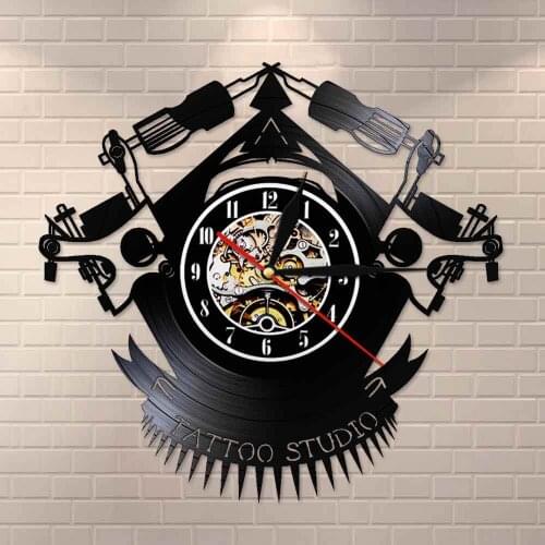 Custom Order Your design Your logo Your Image Vintage Custom Tattoo Vinyl Record Wall Clock Personalized Tattoo Shop Vinyl Clock