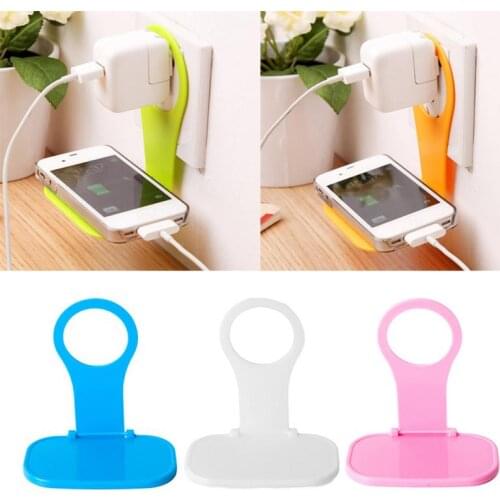 Wall-mounted Foldable Phone Charging Holder Racks Mobile Wall Hanger Phone Charger Adapter Cable Tidy Foldable Universal NEW