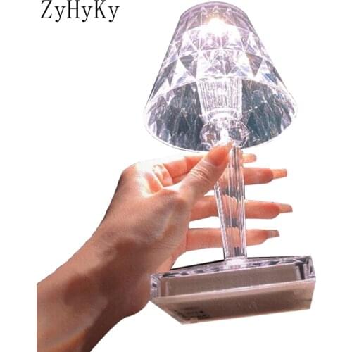 Changeable Color Diamond Crystal Night Light Table Bedside Lamp For Bedroom Acrylic Decoration LED Modern Table Bed Lamps