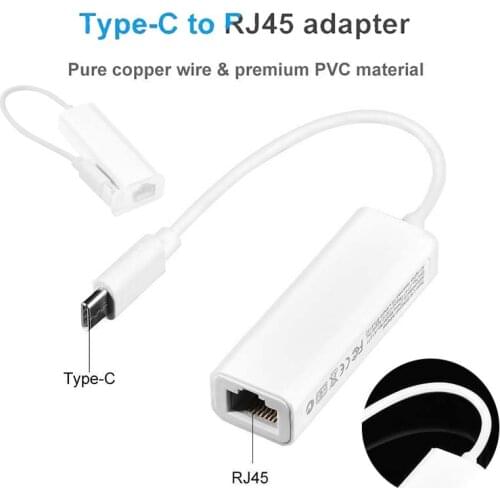 USB 2.0Type C USB-C to RJ45 100Mbps Ethernet LAN Network Adapter Cable 100Mbps transmission Type-C laptop/tablet Window XP/7/8