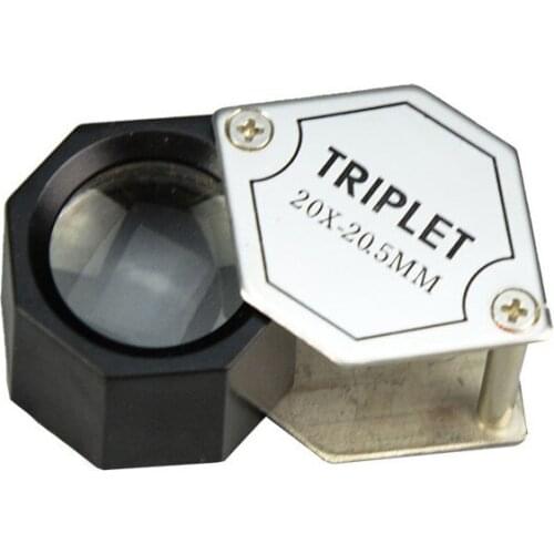 Portable Jewelry Magnifying Glass 20x Magnification Optical Glass Lens Pocket Jewel Coin Magnifier Identify Helping Hand Loupe