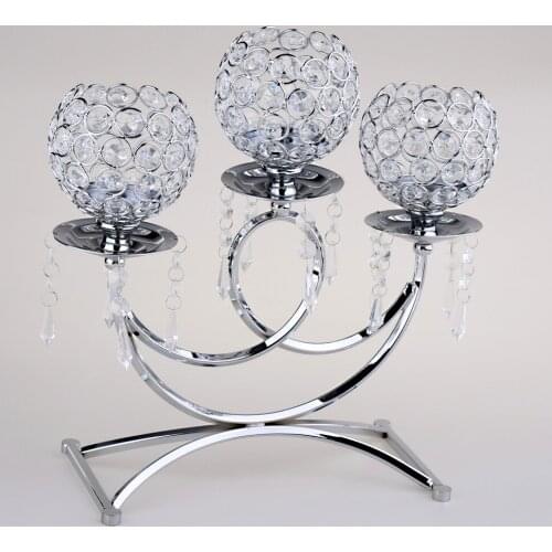 Romantic Bling Decorative Candelabra Tealight Holder 3 Heads for Home Wedding Party Decor