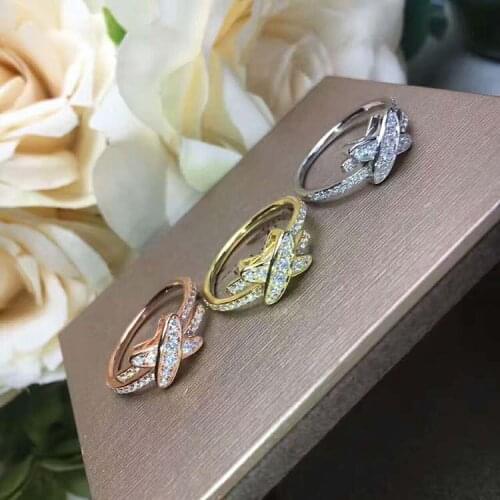 Luxury france paris Brand ring 925 Sterling Silver Jewelry For Women Lovers' Wedding Rose Gold silver color cross LOVE Rings