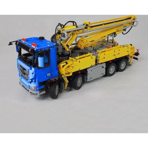 Compatible with Lego Actros concrete pump truck engineering electric remote control truck technology building block MOC-29716