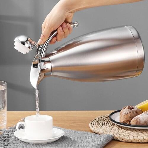 Sanqia 2.0L stainless steel vacuum flask thermos bottle thermos vacuum flask hand pressing type coffee tea bottle vacuum jug