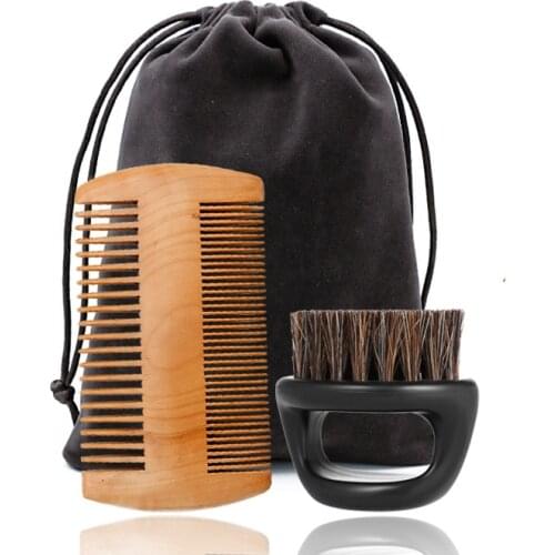 High Quality Beard Care Tools Beard Brush Double-sided Shape Comb Mane Oval Comb Beard Template Comb Mens Beard Comb Set