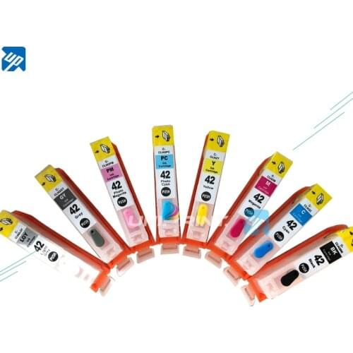 For CANON Pro100 Refillable Ink Cartridge CISS CIS CLI-42 BCI-43 Series Empty 1set 8pcs with one time chip