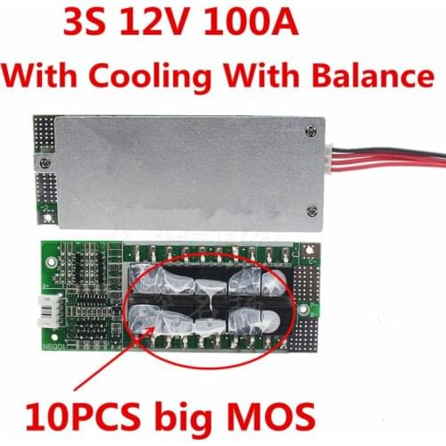 1PC 3S 100A 12V Li-ion Lithium Battery Protection Board BMS Inverter UPS Battery Box Energy Storage Protection Board