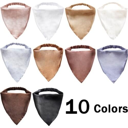 Woman Headwear Solid Summer Head Scarf Chiffon Triangle Bandanas Girls Elastic Hairband Hair Accessories Ornaments