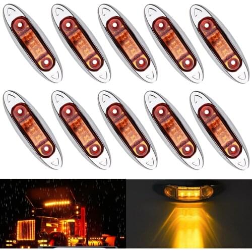 10PCS Car 12V 24V LED Side Marker Light Clearance Lamp Truck Van Trailer Red Warning Light Truck Accessories