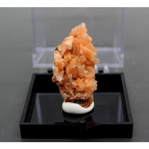 100% Natural Orange Apophyllite Crystal Mineral Specimen Ore Crystal Rock stones and crystals quartz box size 52mm free shipping