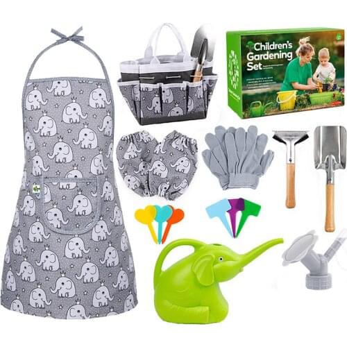 17pcs Kids Gardening Tools Set Colorful Fun Children Garden Planting Tools Shovel, Rake, Portable Tool Bag Gifts For Kids