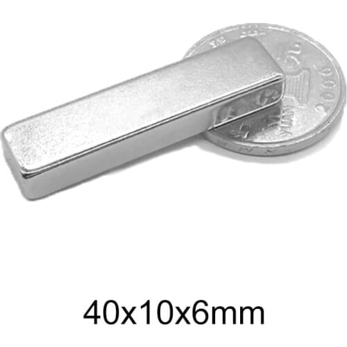 2/5/10/20/30pcs 40x10x6 Block Strong Neodymium Magnet 40*10*6 Permanent Magnet sheet 40x10x6mm Search Magnets N35 thickness 6mm