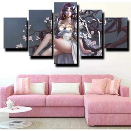 5 Piece Wall Art Canvas Anime Manga Figure Pictures Sexy Girl Modern Posters And Prints Home Living Room Decoration Paintings
