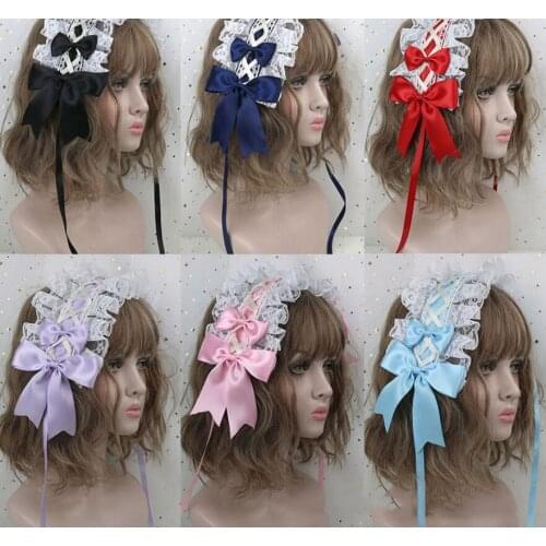 Lolita headwear Japanese princess sweet soft girl palace lace fashion hair band kawaii girl gothic lolita KC loli cosplay cos