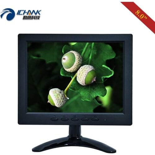 B080JN-ABHUV/8" 1024x768 IPS BNC HDMI Built-in Speaker Small POS Microscope Monitor USB U-disk HD LCD Advertising Display Screen
