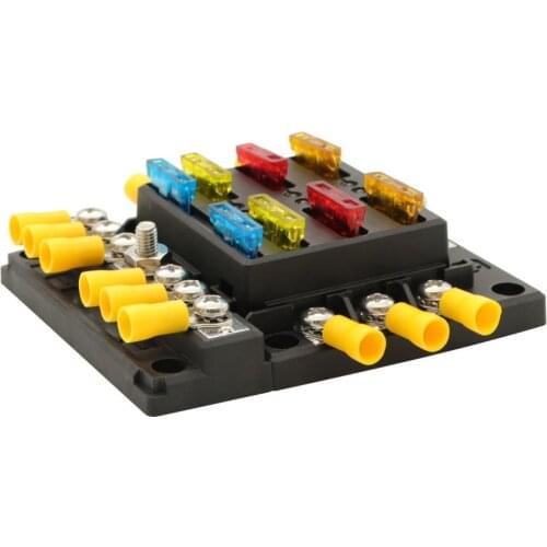 6 Way Fuse Block Blade Box Holder, 6 Circuit Car Ato/Atc/Atp Fuse Block with