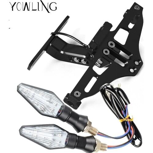CNC Adjustable Angle License Number Plate with LED light Frame Holder Bracket For Ducati 749 999 1098 1199 1299 1198 848 R S