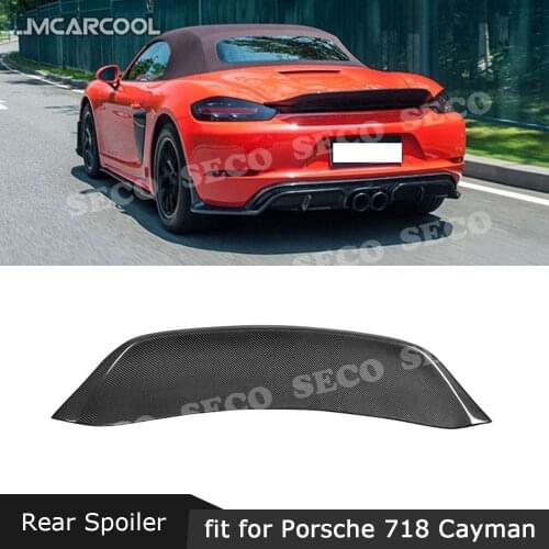 For Porsche 718 Cayman Boxster S 2016-2019 Carbon Fiber Racing Rear Spoiler Car Trunk Trim Wings Car Styling