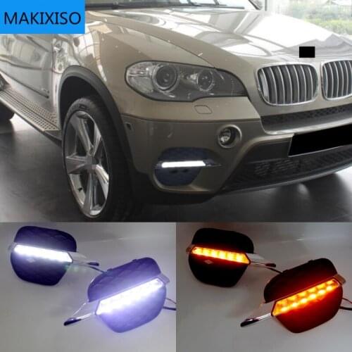 DRL LED Daytime Running Light Fog Head Lamp Cover Driving Light Left Right White For BMW X5 E70 2011 2012 2013