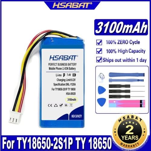 HSABAT 3100mAh Battery for TY18650-2S1P TY 18650 LI-ION Batteries