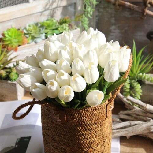 Artificial Tulips Fake Flowers PU Flores Artificiales Para Decora O Mini Tulip for Home Wedding Decoration Cheap Flowers