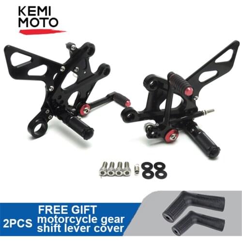 KEMiMOTO 2015 2016 GSX-S1000 F CNC Aluminum Footrest Adjustable Rearset Rear Set For SUZUKI GSX-S1000/F ABS 2015-2016