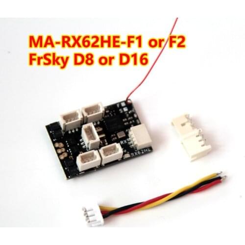 MA-RX62HE-F Super Light 1.8g 6CH Micro Receiver Built-in 7A/2S(5A/3S) Brushless ESC for Frsky D8/D16 Frsky Radio Transmitters