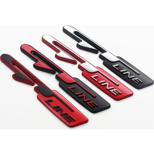 1pcs 3D GT LINE Front grill emblem metal Car logo side badge Creative rear trunk emblem sticker Accessories for Kia k5 Hyundai