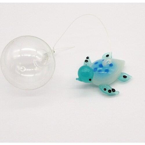 Custom handmade floating glass Sea turtle Mini Figurine aquarium decoration pendant Accessories Japan Style Marine animal statue