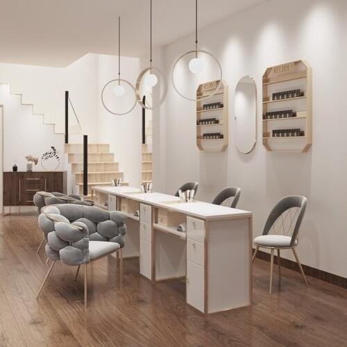 Multifunction Nail Desk Japanese-style Single Double Manicure Tables Salon Furniture Double Layer Storage Marble Manicure Table