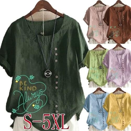 Fashion Printing Women Clothing Elegent Summer Shirt Short Sleeve Graphic Tee Round Neck Pullover Loose Casual Tops Tees