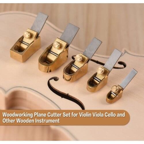 5 Piece Woodworking Plane Cutter Set Curved Sole Metal Copper Luthier Tool Violin Viola Cello Wooden Instrument