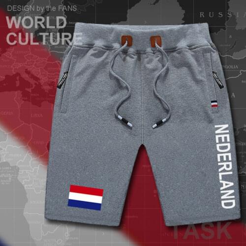Netherlands Low Countries mens shorts beach mens board shorts flag workout zipper pocket sweat bodybuilding 2017 Holland