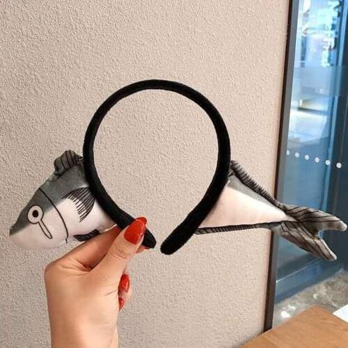 New Fashion Lovely Hairband Headband Turban for Women Lady Funny Shark Fish Carrot Wide Hair Hoop Bezel Hair Bands Accessories