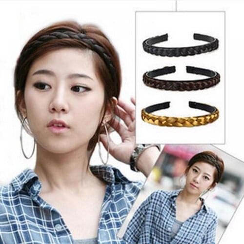 New Boho Style Women Girls Braided Plaited Wig Hair Accessory Headband Hairband Cool