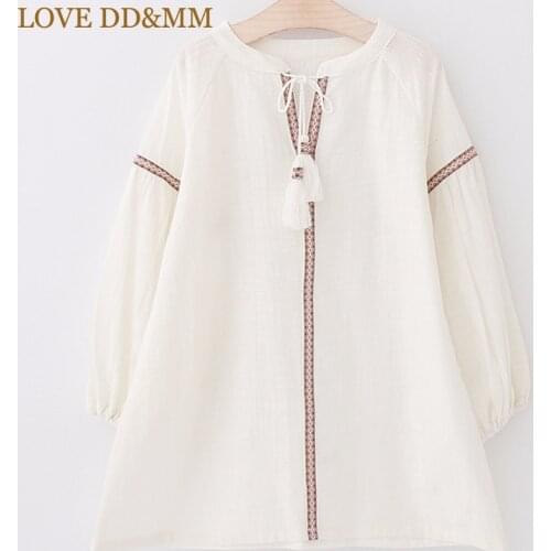 LOVE DD&MM Girls Dresses 2021 New Childrens Wear Girls Retro Ethnic Style With Tassels Long-Sleeved Dress Casual Clothes