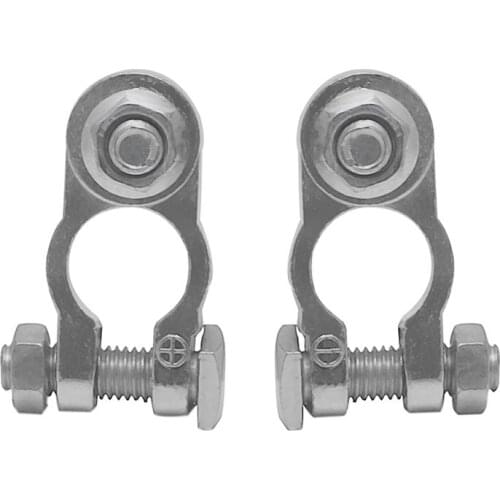 2Pcs Positive & Negative Cargo Type Zinc Coat Battery Terminals Clamp Connectors