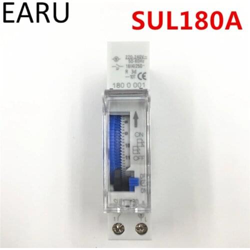 Free Shipping SUL180a 15 Minutes Programmable Din Rail Analog Mechanical Timer Switch AC 220V Time Switch Relay Auto Control Hot