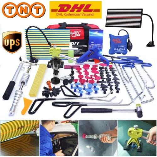 PDR Spring Steel Rods Dent Puller Lifter Glue Sticks Tap Down Hammer Dent Ding Hammer Dent Repair Tools Kit For Removal Car Dent