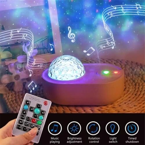 Dropship USB Spaceship Projector Lamp Galaxy LED Projection Lamp Bluetooth Speaker Starry Sky Night Light Kids Bedroom Decor