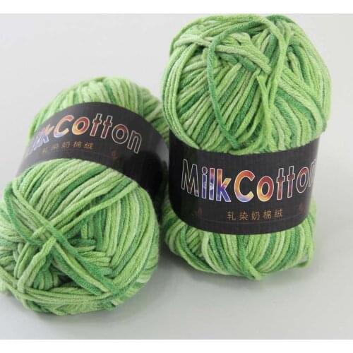 Sale 2ballsx50g Soft Cotton Baby New Hand-Dyed Wool Socks Scarf Knitting Yarn 2075-03-2 Onion Green