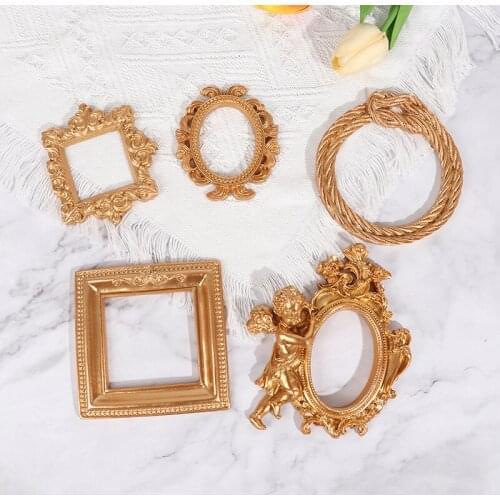 Retro Photo Frame Manicure Cosmetics European Ornaments Photography Backgro Gold For Home Decoration