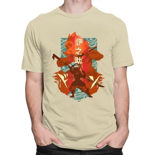 Retro Ukiyo E Inosuke Demon Slayer T Shirt Men Short Sleeved Kimetsu No Yaiba Printed T-shirt Soft Cotton Manga Tee Top Merch