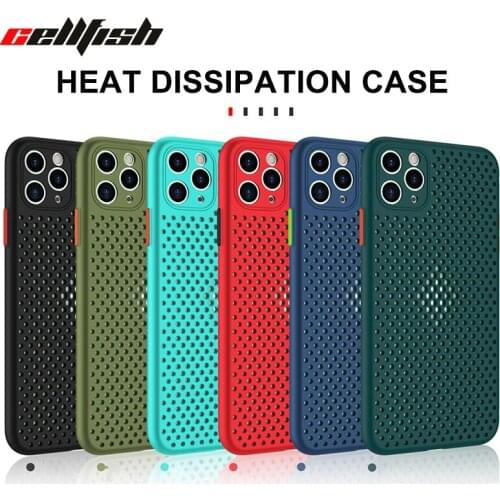 Mesh Breathable Heat Dissipation Phone Case for iPhone 11 Pro Max XR XS Max 8 7 6S Plus 11Pro Soft Silicone Cooling Cover Coque