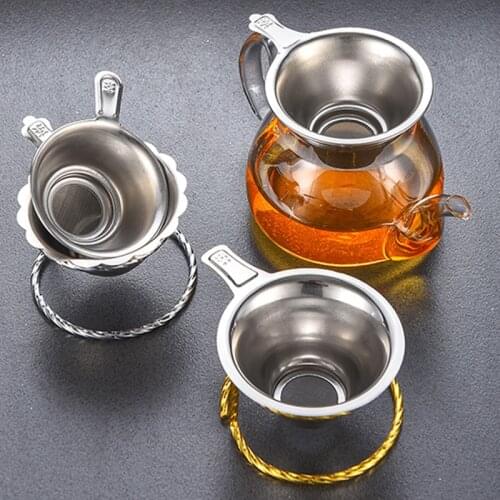 304 Stainless Steel Mesh Tea Infuser Tea Strainer Leak Tea Maker Funnel Teapot Loose Leaf Spice Coffee Filter Accessories